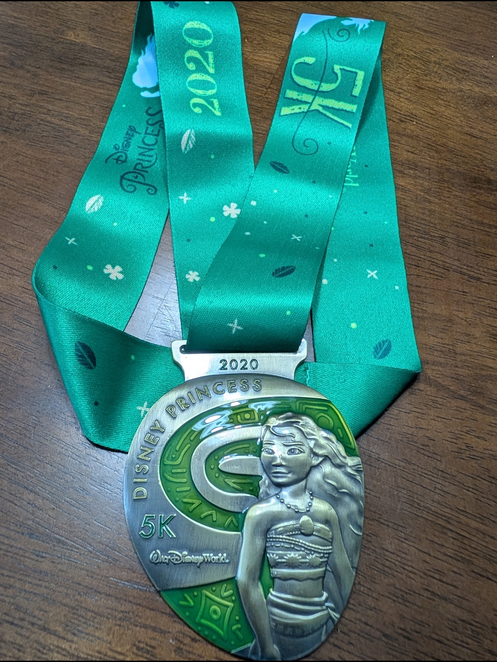 runDisney 2020 Princess 5K Medal with Green Ribbon